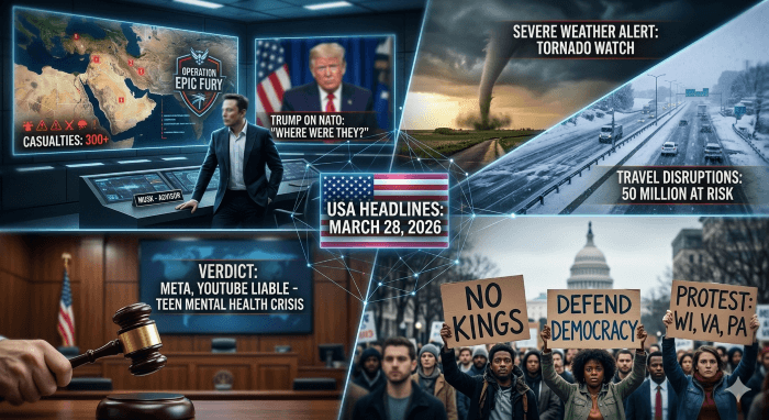 USA Head Line – Saturday, March 28, 2026